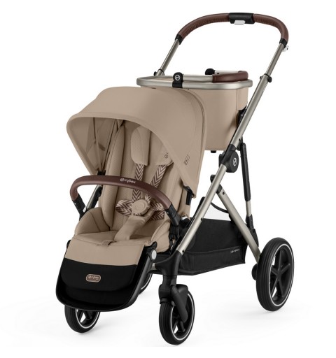 Cybex Gazelle S TPE - rozwojowy wózek spacerowy z opcją wózka rok po roku lub bliźniaczego | Almond Beige